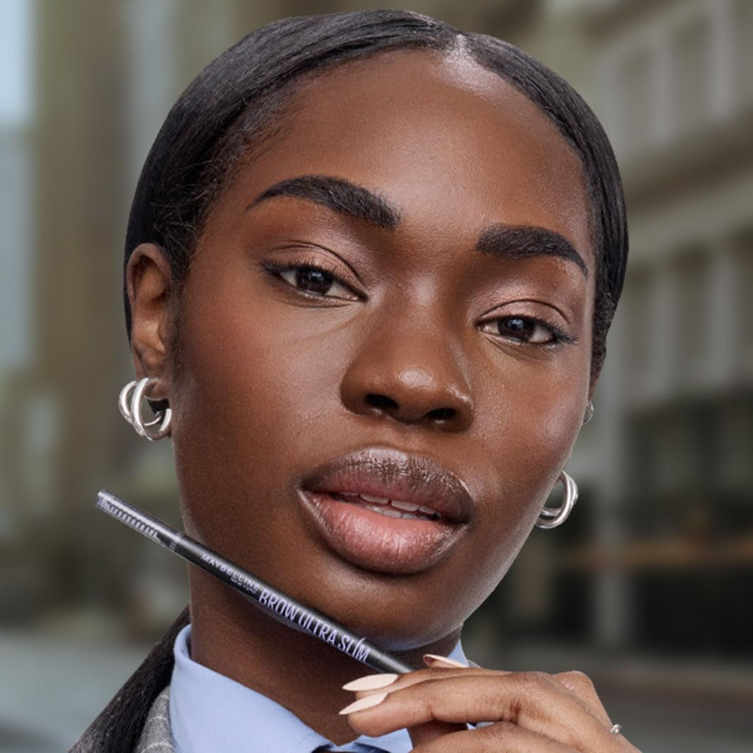 Express Brow Ultra Slim Eyebrow Makeup, Brow Pencil with Precision Tip and Spoolie for Defined Eyebrows, Soft Brown, 1 Count