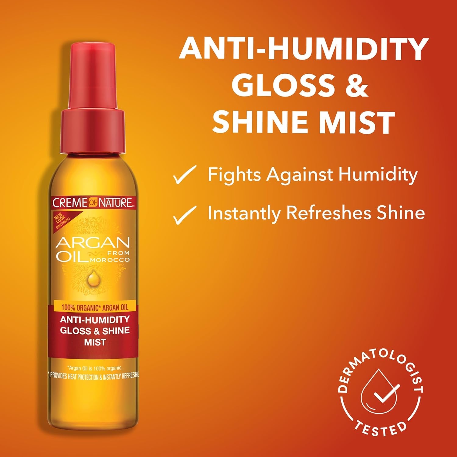 , Argan Oil anti Humidity Gloss & Shine Mist, Argan Oil of Morocco, Provides Heat Protection, 4 Fl Oz