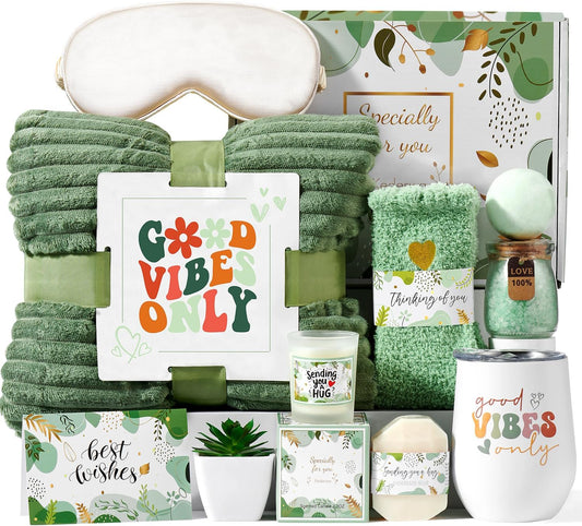 Self Care Gifts for Women Get Well Soon Gifts Basket,Relaxing Spa Gifts Basket Care Package with Tumbler and Blanket Thinking of You Gifts for Mom Wife Sister Best Friends