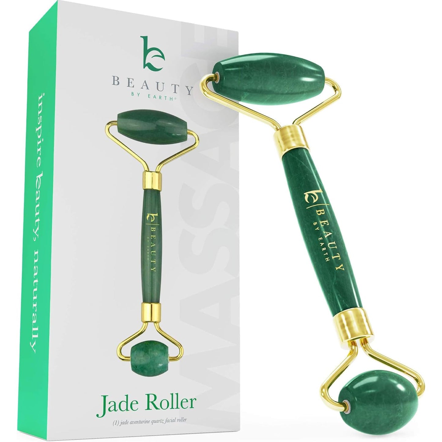 Jade Roller for Face - Smoothes Fine Lines & Wrinkles, Valentines Day Gifts, Massager Skin Care Tools with Small Eye Roller for Puffy Eyes, De-Puffing & Firming Facial Tool, Self Care Gifts for Women